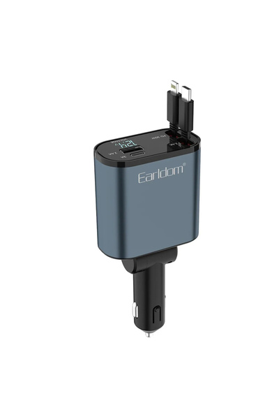 Earldom Earl­dom ES-CC38 66W Retractable Car Charger with Built in 80cm Type-...