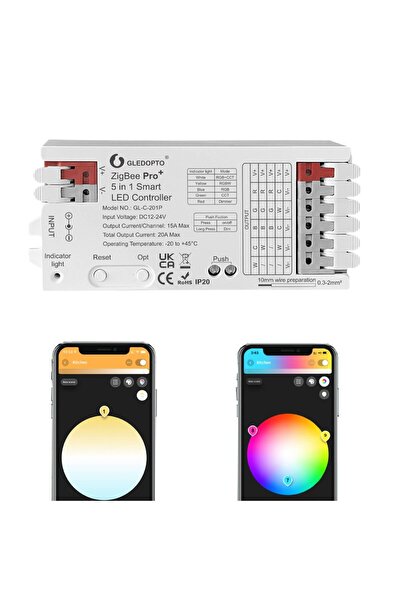 GLEDOPTO Έξυπνος Ελεγκτής LED GL-C-201P, RGBCCT, Zigbee 3.0, έλεγχος μέσω εφα...