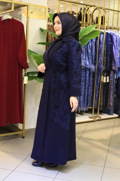 ahlemden CEKET YAKA GÜPÜRLÜ ABAYA 5514 KOD