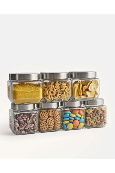 REDTAG Clear Glass Storage Jar Set (7 Piece)