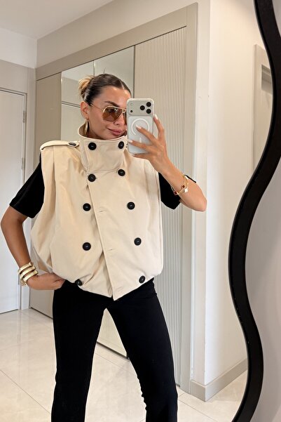 Gizem Ecemiş Banja Taş Oversize Trenç Yelek