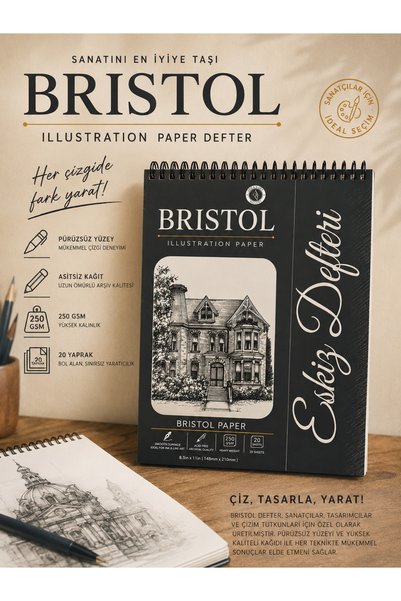 DreamArtgalery Bristol Çizim Defteri – Illustration Paper – 250 Gsm – 20 Yapr...