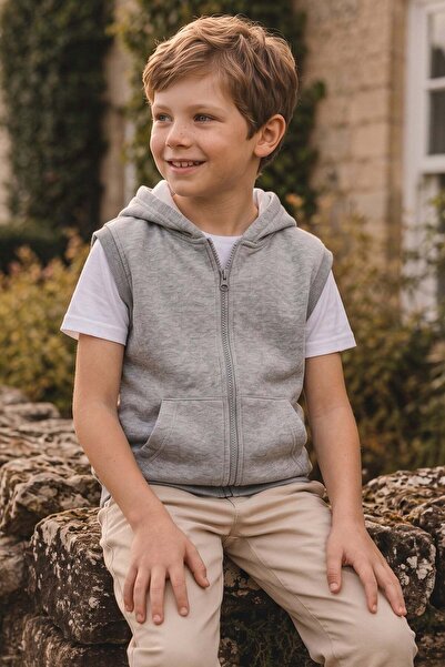Fulla Moda 3 Thread Hooded Zippered Unisex Children's Vest