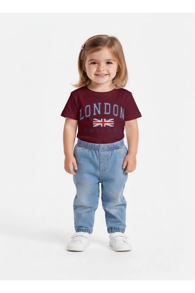 ALDAIYR Fluffy London Patterned Short Sleeve Girls' Summer T-Shirt