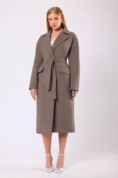 Leather Club Dark Beige Carolina Cashmere Coat
