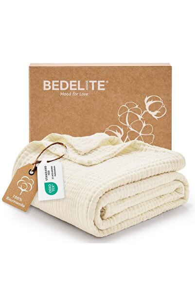 BEDELITE Κουβέρτα μουσελίνας BEDELITE, 4 στρώσεις, 100% βαμβάκι, αναπνέουσα, ...