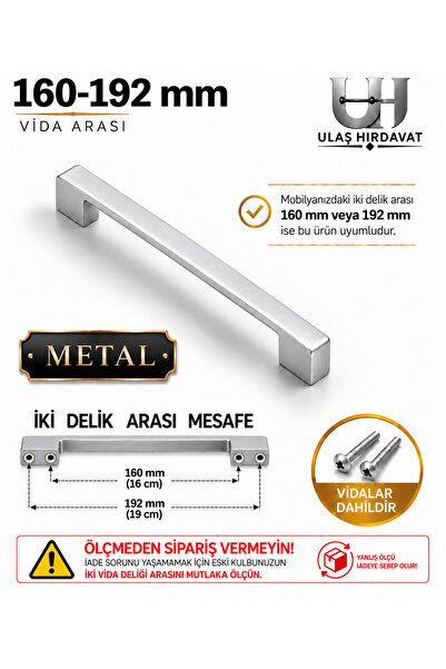 Ulaş Hırdavat METAL Köprü Modern Lüks Mobilya Dolap Çekmece Kulpları 160-192 ...