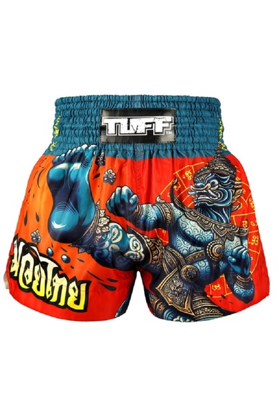 TUFF شورت مواي تاي للملاكمة بتصميم تقليدي (TUF-MS687-RED)