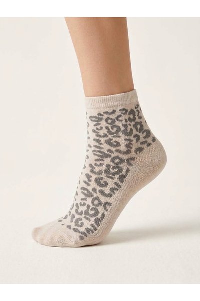 Bamuta Socks Women's 5-Piece Patterned Half Sock Set - Leopard, Zebra, and Polka Dot Patterned Cotton Socks