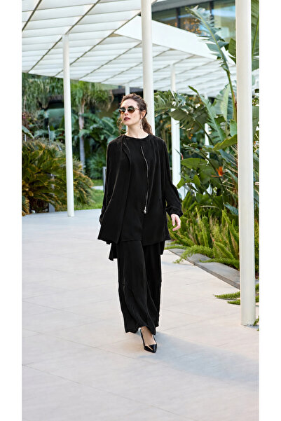 MissWhence Elegant Zip-Front Two-Piece Set for Women