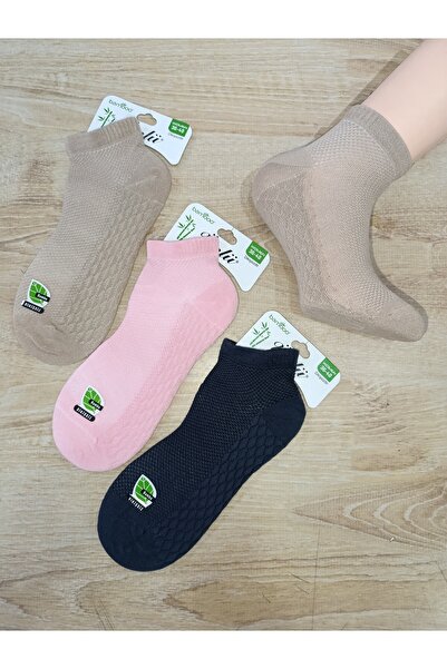 ÜNLÜ ÇORAP Women's Socks Bamboo Yarin Konç Seamless 3 Pairs