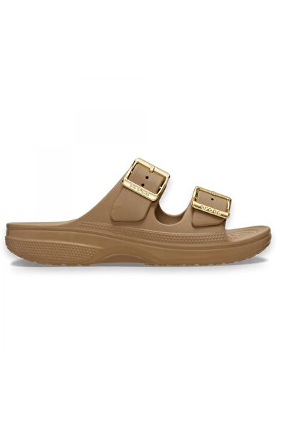 Crocs 213316 Saturday Metallic Buckle Sandal W Çift Bant Bej Unisex Terlik