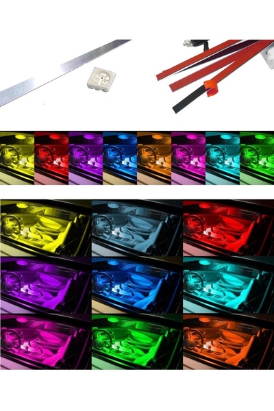 Aqualed ILUMINATIE INTERIOARĂ AUTO BANDĂ ALUMINIU 3M LED RGB 4x9