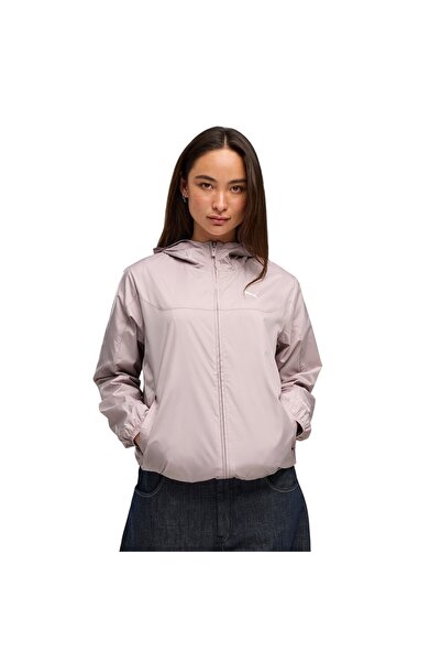 Puma Women's Pink-White Ess Regular Windbreaker Windbreaker