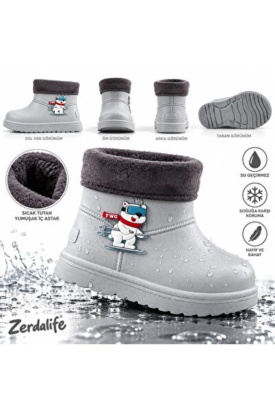 ZERDALİFE Çocuk ışıklı İçi peluşlü Kışlık Yağmur bot, su geçirmez Günlük çocu...