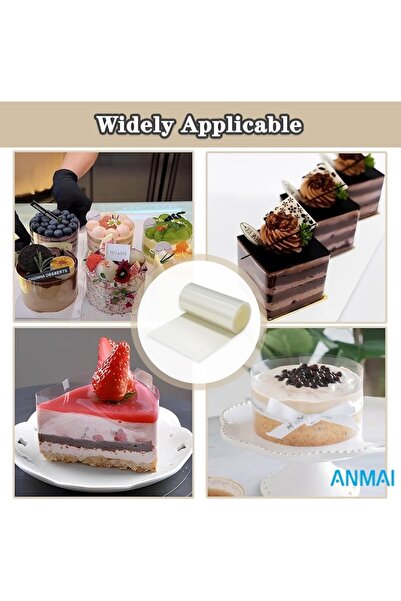 Anmai Folie de acetat, rolă transparentă pentru decorarea produselor de patiserie, 10cm x 5m