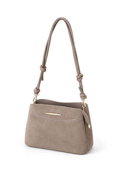 Madamra Mink Suede Women's Knot Detailed Strap Daily Shoulder Bag Stylish Bag...