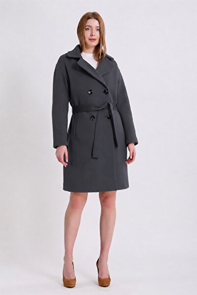Leather Club Gray Cashmere Coat
