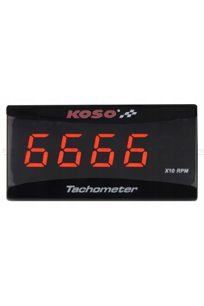 KOSO Tahometru digital LCD LED pentru motocicletă și ATV, roșu