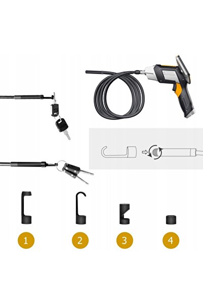Inskam 112-B 2000mAh 4.3 " FULL HD 1080p 8mm 5m Cameră de inspecție endoscopică