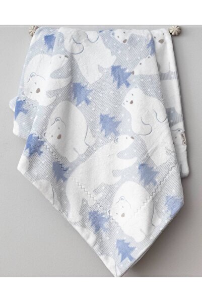 Bebitof Teddy Bear Patterned Baby Blanket – Soft Textured