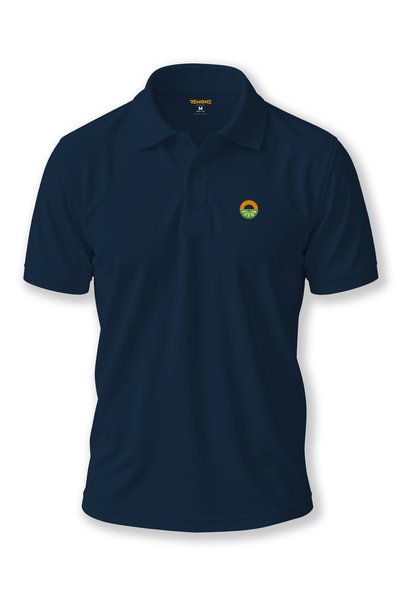 WİDİ Tricou cu mânecă scurtă și guler polo cu logo minimalist, albastru marin...