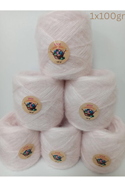 İPEK YÜN İPLİK DÜNYASI Angora Örgü İpi (Açık Pudra Pembe) 100gr