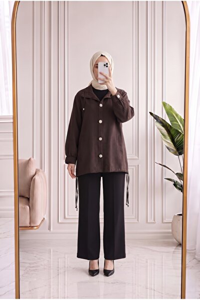 Holehola Tubaşah Double Pocket Buttoned Six-Press Cap-Na913 Brown