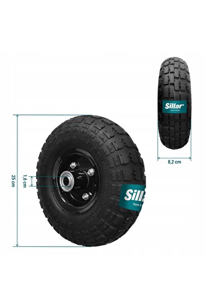 Sillar Roată completă pentru roabă și cărucior de grădină 250x82 2 buc.