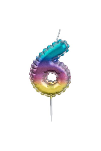 OEM Lumanare Tort Colorata Ombre Metalizata Nr. 8 - Lumanari Petrecere Numere...