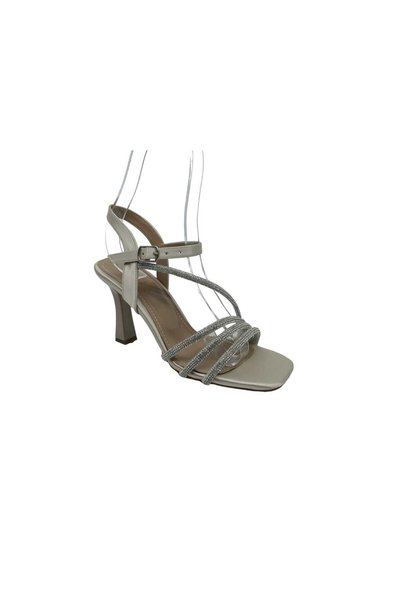 Generic Brand 202 Women's Leather Satin Stone Strap Heeled Evening Dress Shoes