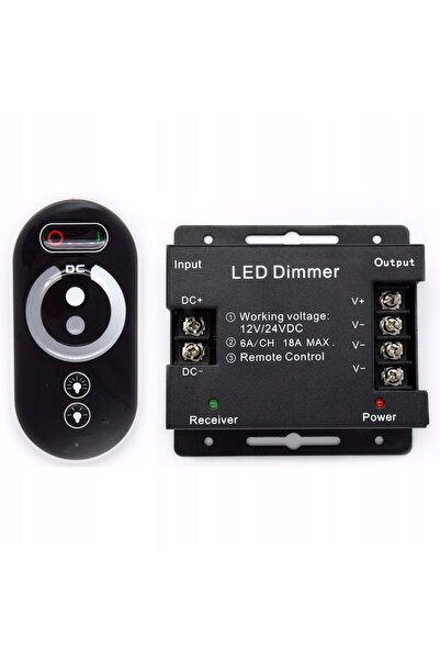 NO BRAND Controler pilot + dimmer pentru bandă LED, mono 2 pini, 18A, 216W, 1...