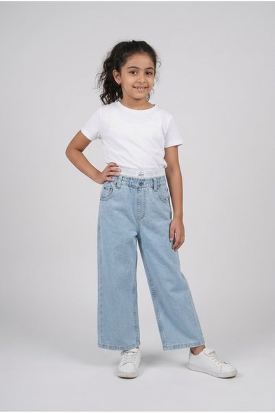 SOULTAN Light-wash wide-leg jeans For Girls