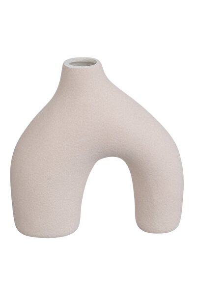 OEM Vaza Decorativa Ceramica Bej in Forma de U 10x4x10.2cm - Decoratiuni Casa