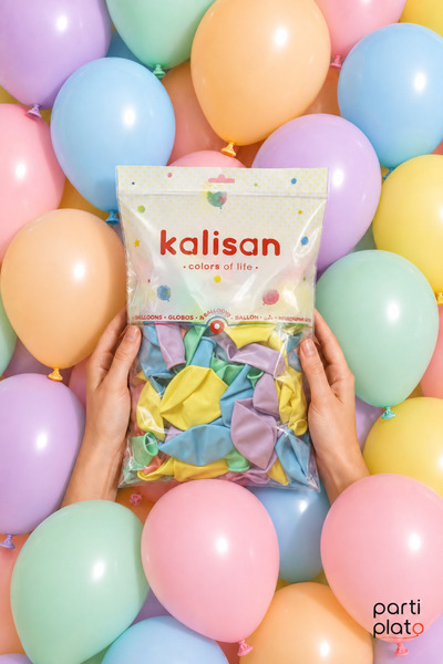 Kalisan 12 Inch Macaron Mixed Color Latex Balloon – Pastel Colored Party Birt...