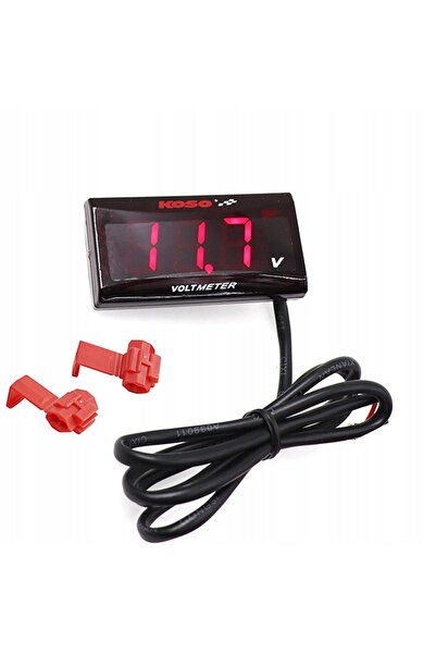KOSO Voltmetru LCD LED subțire, voltmetru digital, tester de tensiune auto