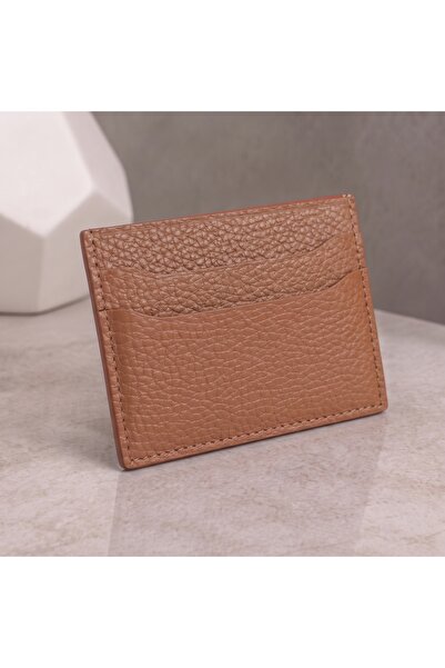 NahitaTyana Genuine Leather Unisex Card Holder 100% Real Leather Tan Color