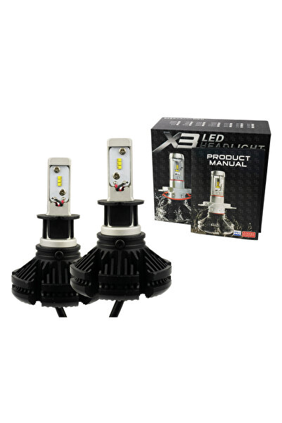 Interlook Becuri LED auto H3 12000lm X3 ZES 50W 12V 24V CANBUS Radiator 2 buc.