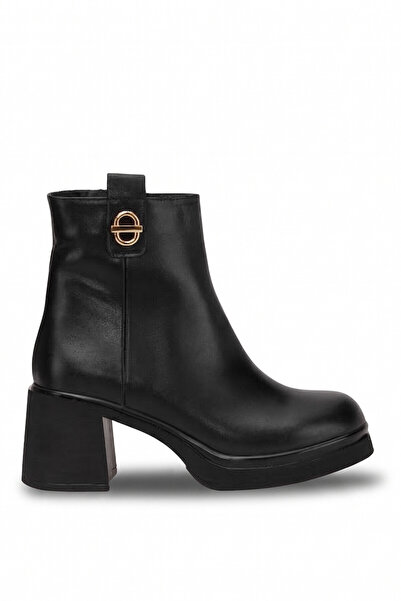Mammamia D26Kb-1955 Women's Genuine Leather Heeled Boots Black
