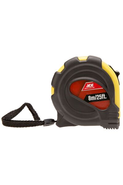 ACE Tape Measure (8 m x 25 mm, Black & Yellow)