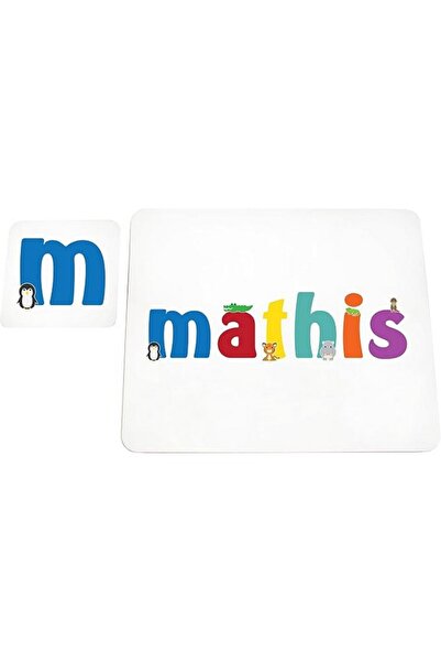 OEM Set 2 coastere Little Helper din lemn cu nume Mathias, 19 x 46 cm