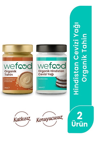 Wefood Organik Hindistan Cevizi Yağı 300 ml + Organik Tahin 300 gr