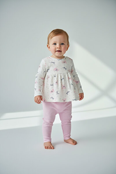 BİANCOFİGLİO Baby Top and Bottom Set Combed Cotton Fabric