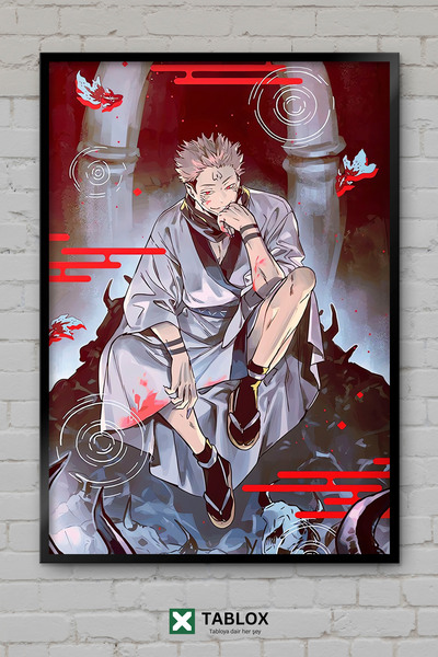TABLOX Jujutsu Kaisen anime manga Gojo Satoru japanski lik uokvirena dekorati...