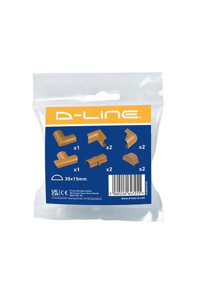 DLİNE D-Line Wood Effect Clip Over Accessory Set (3 x1.5 cm x 10 Pc.)