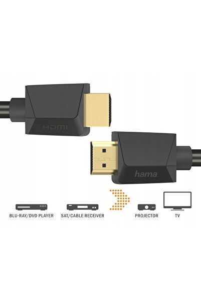 Hama Cablu HDMI 2.0B 4K 18Gbps 5m pentru TV, Set-top Box, ARC, Full HD