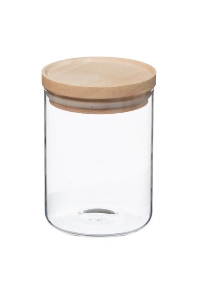 5FIVE Hermet Glass & Wood Jar (0.6 L)