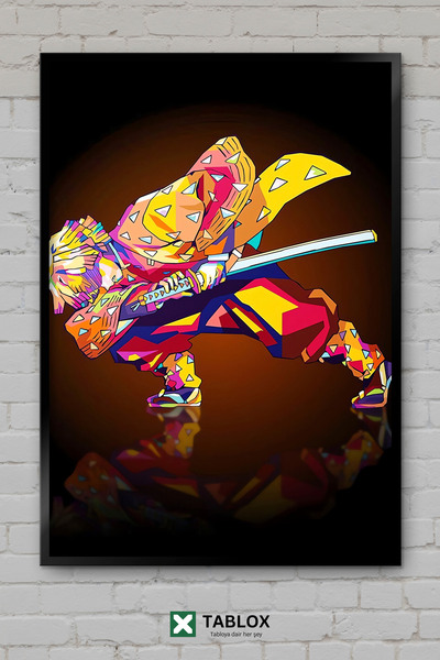 TABLOX Poster Anime Demon Slayer Zenitsu Agatsuma în stil Pop Art, Tablou dec...