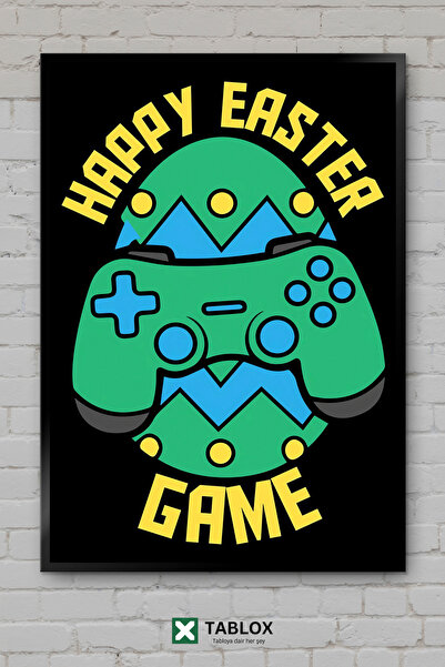 TABLOX Happy Easter Gamer Πασχαλινή Αφίσα Gaming για Παίκτες με Πλαίσιο Διακο...