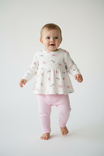 BİANCOFİGLİO Baby Top and Bottom Set Combed Cotton Fabric